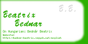 beatrix bednar business card